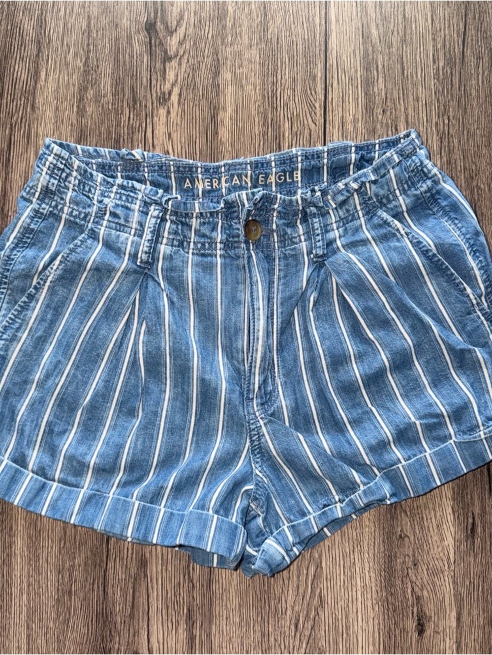American Eagle Outfitters Blue and White Striped Women's Shorts